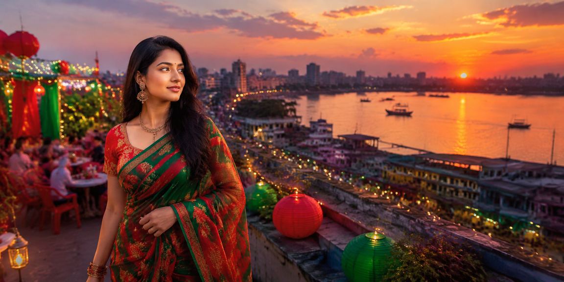 বগুড়ায় লাল-সবুজ পোশাকে একজন ব্যক্তি মোবাইলে স্পোর্টস বেটিং ভাউচার ব্যবহার করছেন