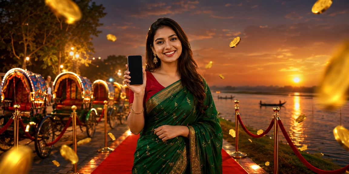 ঢাকায় রিকশা পটভূমিতে লটারি গেম সেবা