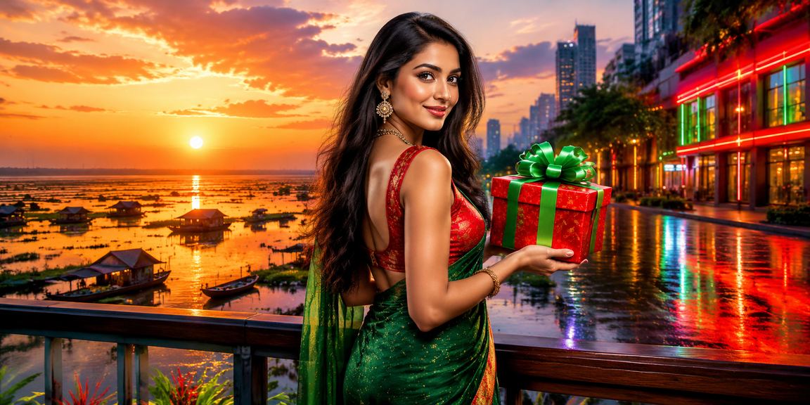 টাঙ্গুয়ার হাওরের লাল-সবুজ পটভূমিতে ক্যাসিনো বোনাস উৎসবের দৃশ্য